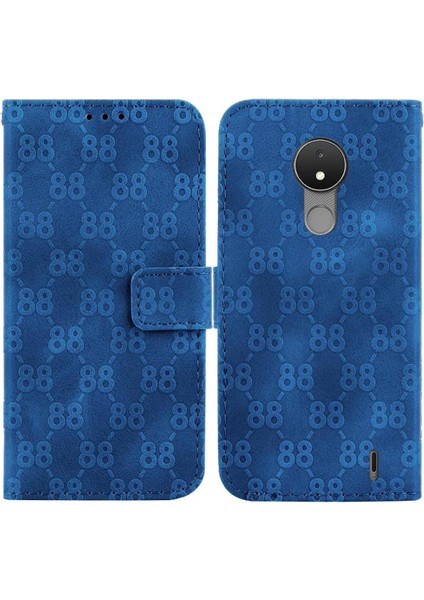 Nokia C21 Çift 8 Kabartmalı Pu Deri Kart Tutucu Cüzdan Için Telefon Kılıfı (Yurt Dışından)