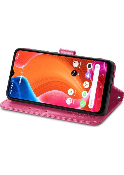 Realme C20 Dört Yapraklı Yonca Flip Kapak Kılıf Için Kılıf Kısa Kayış (Yurt Dışından)