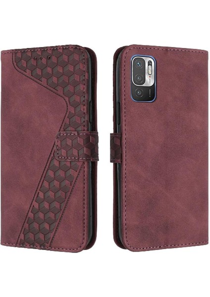 Telefon Kılıfı Için Xiaomi Redmi Not 10T Kickstand Manyetik Kapak Folio Cüzdan (Yurt Dışından)