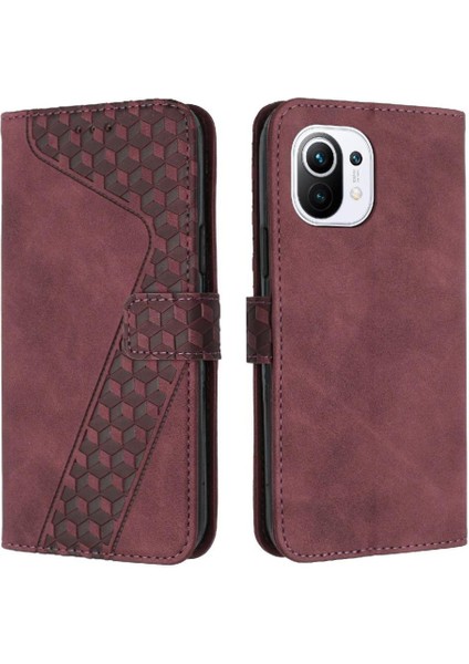 Xiaomi 11 Lite Için Telefon Kılıfı Kart Yuvaları Kapak Kickstand Manyetik Cüzdan (Yurt Dışından)