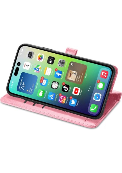 Iphone 14 Için Kılıf Promax Karikatür Hayvanlar Kısa Kayış Kapak Çevirin Deri (Yurt Dışından)