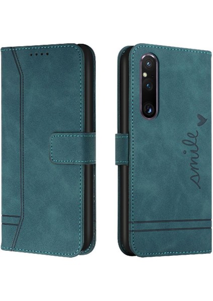 Sony Xperia 1 V Manyetik Kapatma Flip Folio Cüzdan Pu Kart Için Telefon Kılıfı (Yurt Dışından)