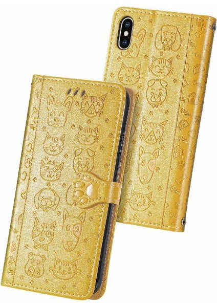 Iphone Xs Max Flip Kapak Kılıf Için Kılıf Karikatür Hayvanlar Darbeye (Yurt Dışından)