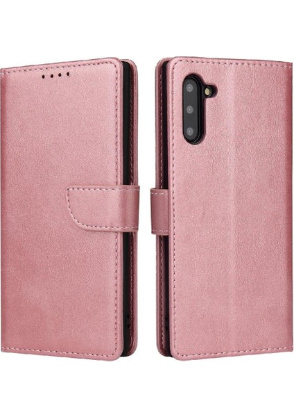 Kart Tutucu Kickstand Deri Folio ile Samsung Galaxy NOTE10 Için Kılıf (Yurt Dışından)