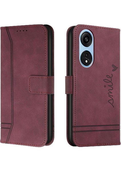 Oppo Phone 8t 5g Için Telefon Kılıfı Pu Deri El Kayışı Manyetik Kapatma Flip (Yurt Dışından)