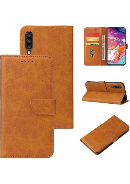 Samsung Galaxy A70 Kart Ekleme Manyetik Karbon Fiber Kart ile Kılıf (Yurt Dışından)