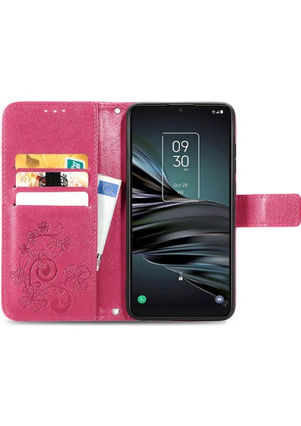 Tcl 20XE Dört Yapraklı Yonca Zarif Iş Deri Kılıf Flip Için Kılıf (Yurt Dışından) indirimleri