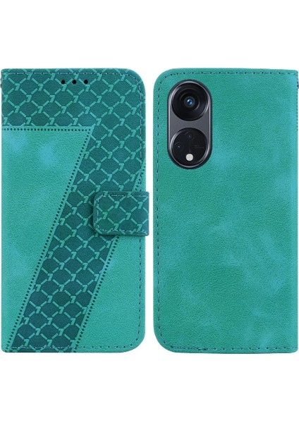Oppo Phone 8t 5g Için Telefon Kılıfı Kabartmalı Desen Cüzdan Flip Folio Kapak Pu (Yurt Dışından)