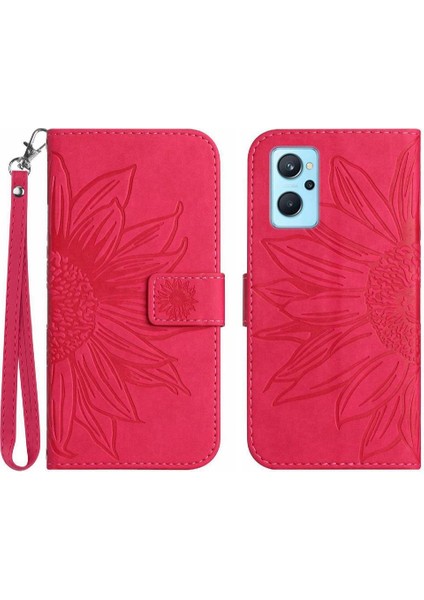 Oppo A96 4g Kabartmalı Ayçiçeği Lüks Pu Deri Kart Yuvaları ile Kılıf (Yurt Dışından)