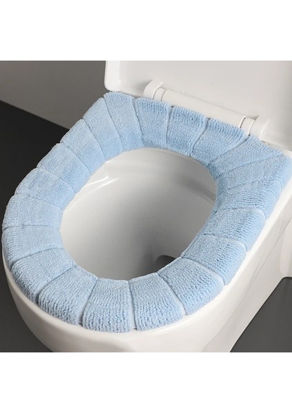 Mavi Stil 2 Adet Klozet Matı Kış Isıtıcı Kapak Yumuşak Yastık Yıkanabilir Kalınlaşmış Tank Kapakları Iskandinav Tarzı Banyo Closestool Isıtıcı (Yurt Dışından)