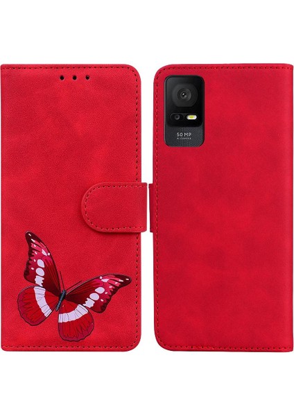 Tcl 408 Kelebek Renk Baskılı Kart Yuvaları Için Kılıf Flip Folio Kapak Cüzdan (Yurt Dışından)