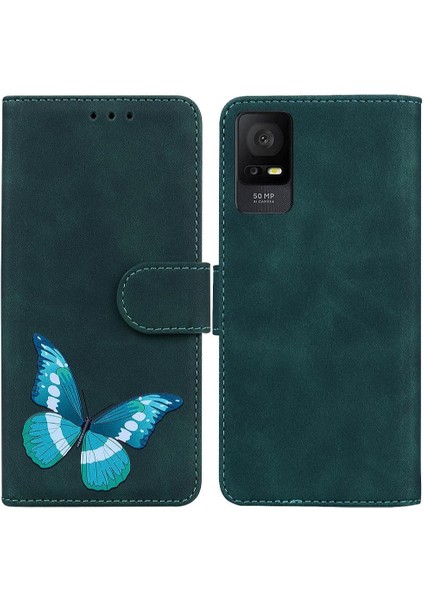 Tcl 408 Kelebek Renk Baskılı Kart Yuvaları Için Kılıf Flip Folio Kapak Cüzdan (Yurt Dışından)