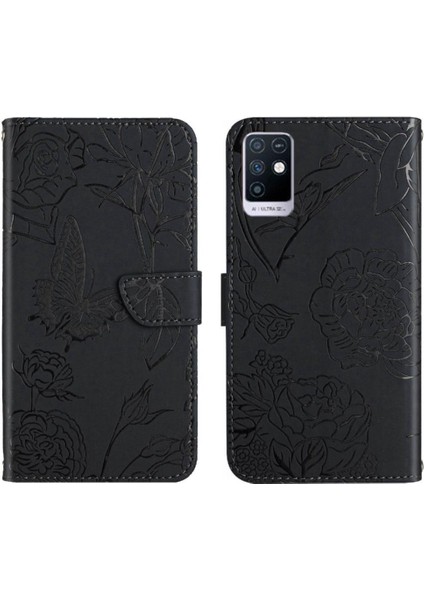 Infinix Not 10 Çiçekler ve Kelebekler Anti-Damla Koruma Pu Için Kılıf (Yurt Dışından)