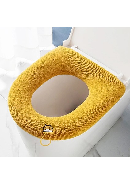 Yl2 Tarzı Kış Sıcak Klozet Kapağı Closestool Mat Saf Renk O-Şekilli Bide Örtüsü Soğuk Günde Sıcak Tutar (Yurt Dışından)