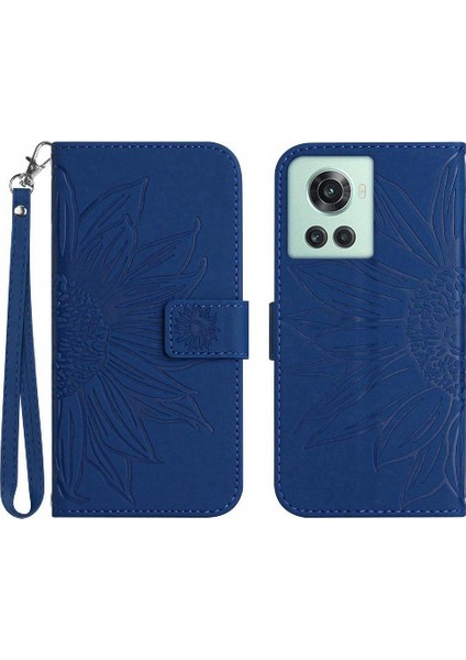 Oneplus 10R Kabartmalı Ayçiçeği Flip Cüzdan Telefon Kılıfı Için Kılıf Lüks Pu (Yurt Dışından)