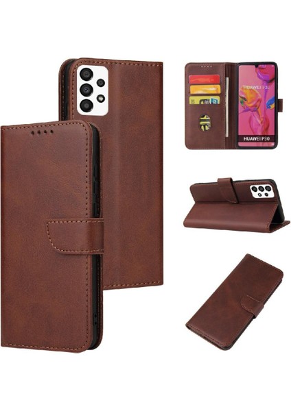 Samsung Galaxy A73 5g Deri Folio Flip Case Manyetik Karbon (Yurt Dışından)