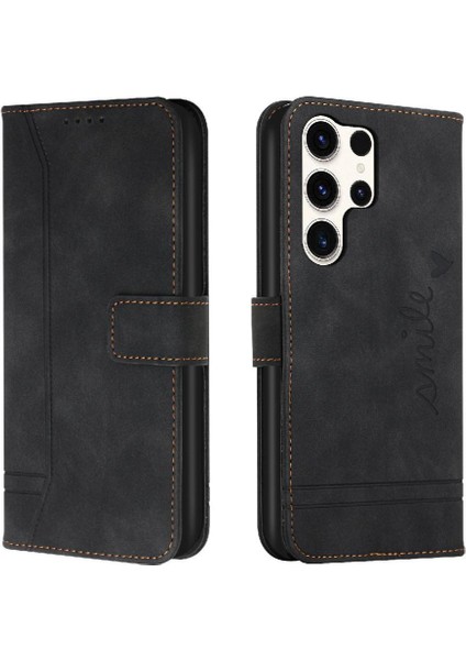 Samsung Galaxy S24 Ultra Kart Yuvaları Için Telefon Kılıfı Kapak El Kayışı Pu (Yurt Dışından)