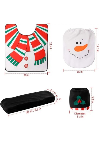 Bordo Tarzı 3 Paket Noel Süsleri Klozet ve Kapak Noel Baba Banyo Paspas Noel Dekor Banyo Noel Baba Tuvalet Kapağı Halı (Yurt Dışından)