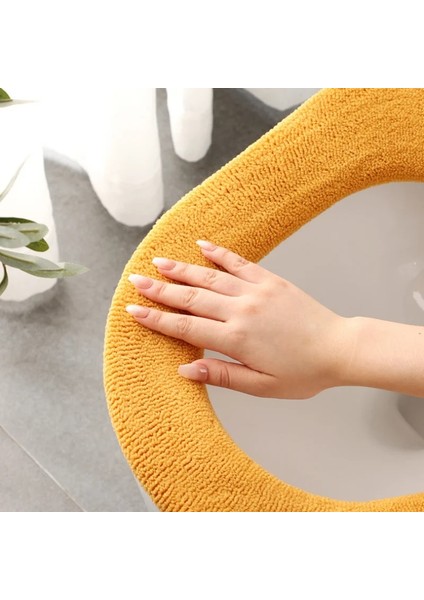 Sarı Tarzı Klozet Kapağı Mat Evrensel Tuvalet Pedi Yumuşak Sıcak Klozet Minderi Kalın Yıkanabilir Banyo Tuvalet Kapağı Aksesuarları (Yurt Dışından)