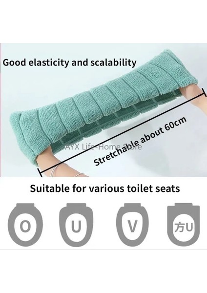 Mavi Stil Kış Sıcak Klozet Kapağı Closestool Mat Yıkanabilir Banyo Aksesuarları Örgü Saf Renk Yumuşak O-Şekilli Ped Bide Kapağı (Yurt Dışından) indirimleri