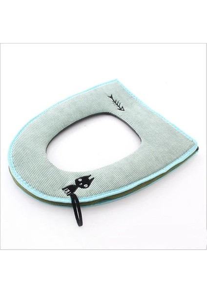 Mavi Stil 1 Adet Ev Banyo Yumuşak Su Geçirmez Fermuarlı Klozet Kapağı Pedleri Closestool Mat (Yurt Dışından)