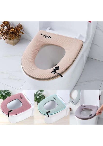 Mavi Stil 1 Adet Ev Banyo Yumuşak Su Geçirmez Fermuarlı Klozet Kapağı Pedleri Closestool Mat (Yurt Dışından) modelleri