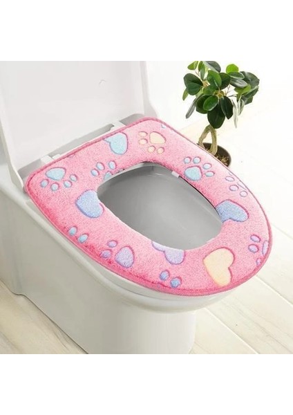 1-Yapışkan Stil Gökkuşağı Çizgili Mercan Polar Klozet Kapakları Ev Fermuar Çıkarılabilir Taşınabilir Closestool Paspaslar Yumuşak Dört Mevsim Banyo (Yurt Dışından) indirimleri