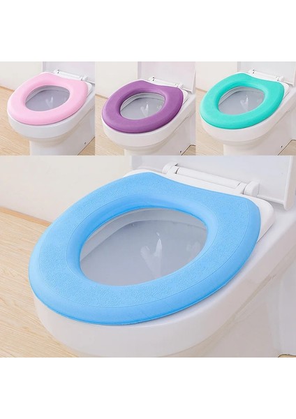 Mavi Tarzı Su Geçirmez Yumuşak Klozet Minderi Banyo Closestool Koruyucu Yeniden Kullanılabilir Klozet Kapağı Mat Tuvalet Minderi Bide Kapağı (Yurt Dışından)