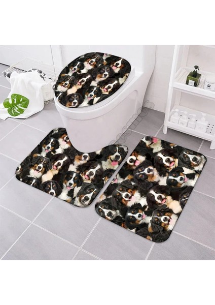 No.6 Stili Bir Demet Cavalier King Charles Spaniels Banyo Paspas Seti Üç Parçalı Set 3D Baskılı Kapak Tuvalet Kapağı Banyo Paspas Seti (Yurt Dışından)