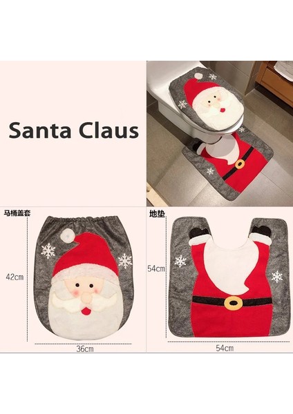 No.4 Stili Noel Baba Tuvalet Çıtası Banyo Kardan Adam Noel Dekorasyon Ayak Mat Kapak Ev Için Noel Süslemeleri (Yurt Dışından)