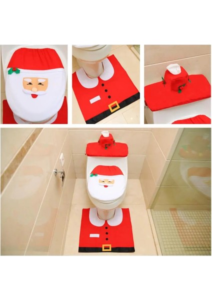 No.4 Stili Noel Baba Tuvalet Çıtası Banyo Kardan Adam Noel Dekorasyon Ayak Mat Kapak Ev Için Noel Süslemeleri (Yurt Dışından)