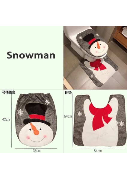 No.4 Stili Noel Baba Tuvalet Çıtası Banyo Kardan Adam Noel Dekorasyon Ayak Mat Kapak Ev Için Noel Süslemeleri (Yurt Dışından)