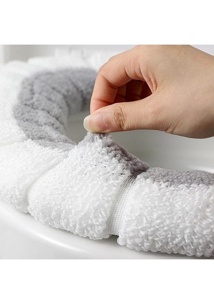 Pembe Tarzı 1 Adet Kış Sıcak Klozet Kapağı Closestool Mat Yıkanabilir Banyo Aksesuarları Örgü Saf Renk Yumuşak O-Şekilli Ped Klozet (Yurt Dışından) indirimleri