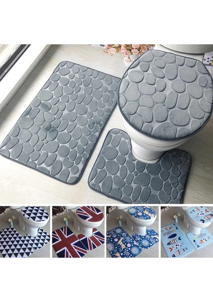 Bir Stil Et Banyo Paspas Seti Flanel Kaymaz Mutfak Banyo Paspas Halı Banyo Klozet Halı Yıkanabilir Tapete Banheiro Paspaslar (Yurt Dışından) modelleri