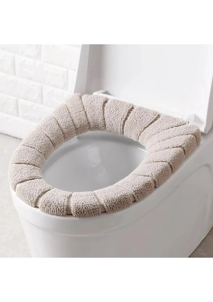 Bej Tarzı Akrilik Evrensel Klozet Kapağı Kış Kalınlaşmak Yıkanabilir Mat Tuvalet Çıtası Closestool Mat Koltuk Kılıfı Banyo Aksesuarları (Yurt Dışından)