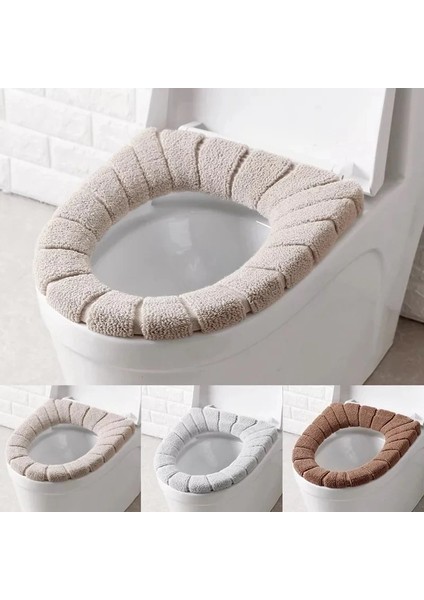 Bej Tarzı Akrilik Evrensel Klozet Kapağı Kış Kalınlaşmak Yıkanabilir Mat Tuvalet Çıtası Closestool Mat Koltuk Kılıfı Banyo Aksesuarları (Yurt Dışından)