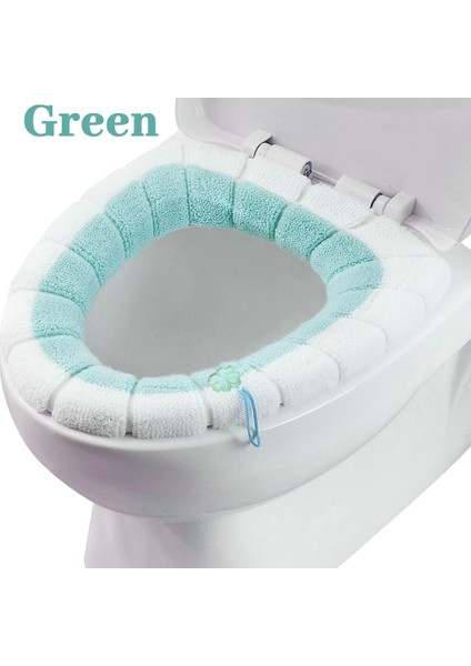 Yeşil Stil Sıcak Satış Banyo Yıkanabilir Klozet Kış Sıcak Peluş Tuvalet Pedleri Elastik Klozet Sıcak ve Rahat Klozet Kapakları (Yurt Dışından)