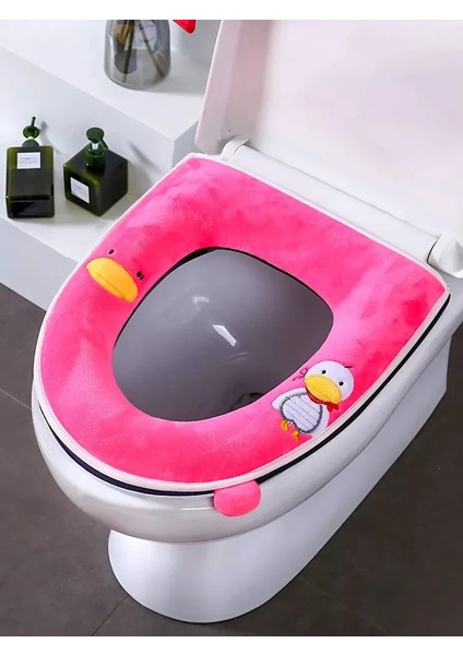 Sku-2 Tarzı Kış Sıcak Klozet Kapağı Closestool Mat Yıkanabilir Banyo Aksesuarları Örgü Saf Renk Yumuşak O-Şekilli Ped Bide Kapağı (Yurt Dışından)