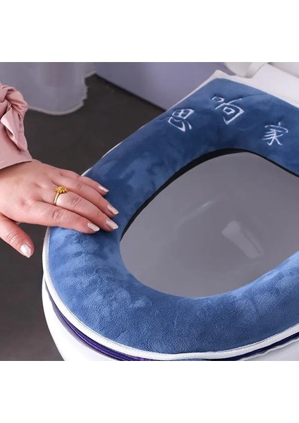 Sku-2 Tarzı Kış Sıcak Klozet Kapağı Closestool Mat Yıkanabilir Banyo Aksesuarları Örgü Saf Renk Yumuşak O-Şekilli Ped Bide Kapağı (Yurt Dışından) modelleri