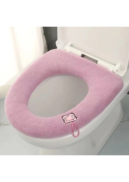 Pembe Tarzı Sevimli Karikatür Klozet Kapağı Japon Sıcak Tutmak Closestool Mat Yıkanabilir Kalınlaşmak Wc Yastık Pedi Withhandle Banyo Aksesuarları (Yurt Dışından)