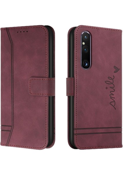 Sony Xperia 1 V Manyetik Kapatma Flip Folio Cüzdan Pu Kart Için Telefon Kılıfı (Yurt Dışından)