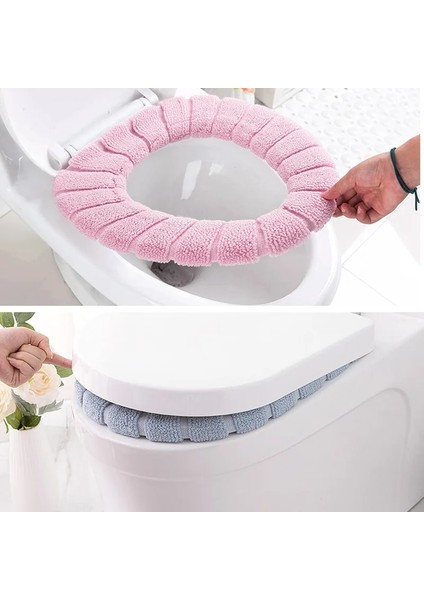 B Tarzı Banyo Kadife Mercan Klozet Kapağı Kış Tuvalet Kapağı Ev Closestool Mat Koltuk Kılıfı Kapak Rahat Junejour (Yurt Dışından)