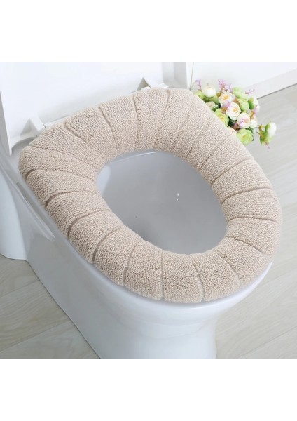 B Tarzı Banyo Kadife Mercan Klozet Kapağı Kış Tuvalet Kapağı Ev Closestool Mat Koltuk Kılıfı Kapak Rahat Junejour (Yurt Dışından)