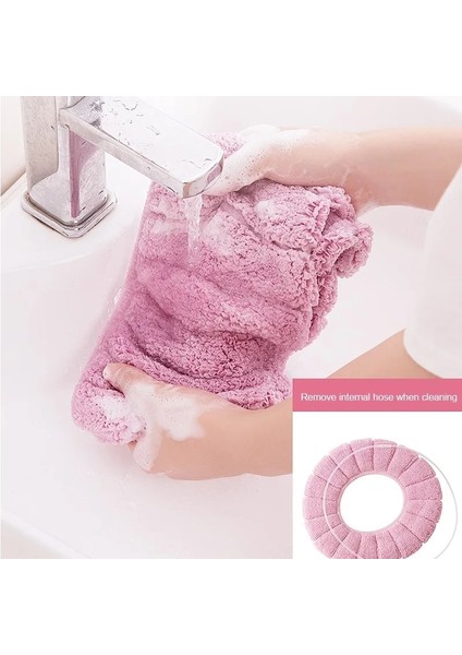 B Tarzı Banyo Kadife Mercan Klozet Kapağı Kış Tuvalet Kapağı Ev Closestool Mat Koltuk Kılıfı Kapak Rahat Junejour (Yurt Dışından)