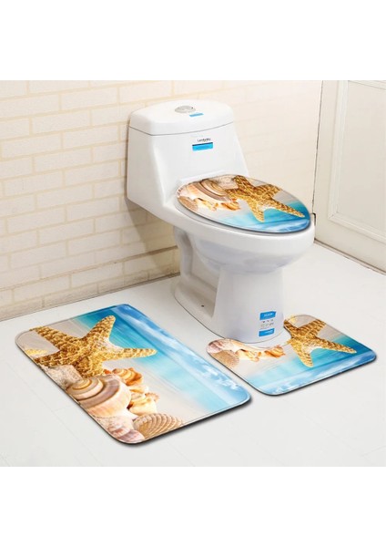 UI2187-8 Stili Dekorasyon Ev Klozet Kapağı Su Emici Halı Banyo Kaymaz Zemin Mat Modern 3D Desen Baskı Halı (Yurt Dışından) fırsatları