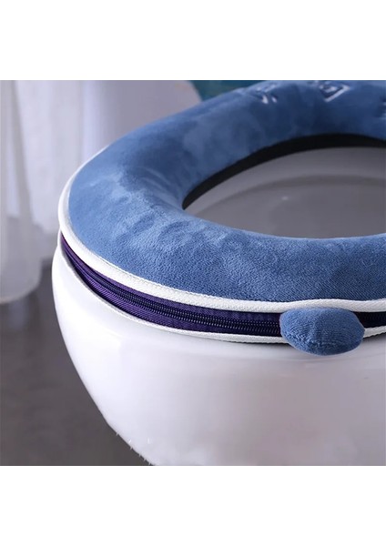 Sku-2 Tarzı Kış Sıcak Klozet Kapağı Closestool Mat Yıkanabilir Banyo Aksesuarları Örgü Saf Renk Yumuşak O-Şekilli Ped Bide Kapağı (Yurt Dışından) indirimleri