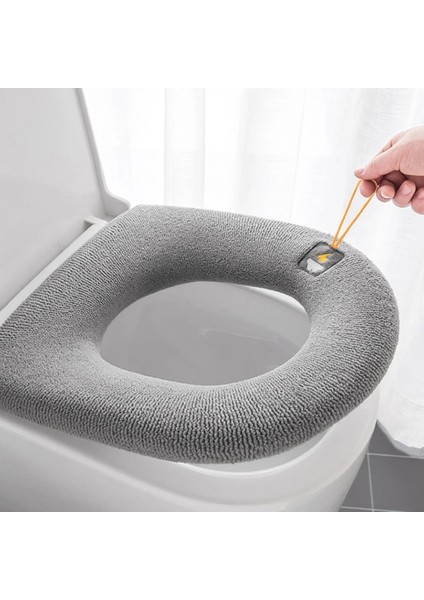 Sarı Stil Yıkanabilir Banyo Klozet Kolu ile Closestool Yumuşak Kış Isıtıcı Mat Pad Yastık O-Şekilli Klozet Bide Kapağı Yeni (Yurt Dışından)