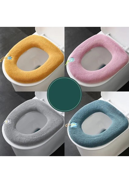 Bir Stil 1 Adet Kış Sıcak Örgü Klozet Kapağı Closestool Mat Yıkanabilir O-Şekilli Ped Yumuşak Kalınlaşma Banyo Aksesuarları (Yurt Dışından) fiyatları