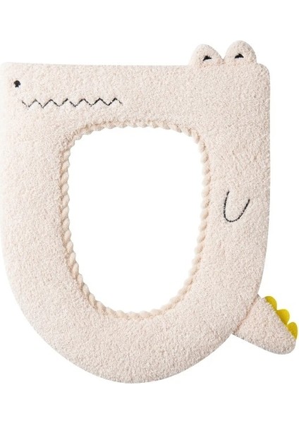 Beyaz Stil Karikatür Klozet Kapağı Mat Sıcak Yumuşak Yıkanabilir Closestool Mat Koltuk Kılıfı Tuvalet Kapağı Pedi Bide Kapağı Banyo Aksesuarları (Yurt Dışından)