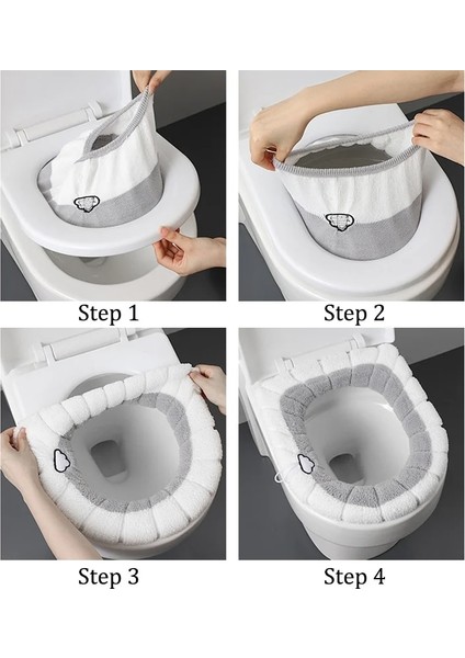 Mavi Stil Kalınlaşmak Banyo Klozet Kapağı Evrensel Peluş Tuvalet Minderi Ev Sıcak Yumuşak Klozet Kapağı Isıtıcı Closestool Mat (Yurt Dışından) indirimleri